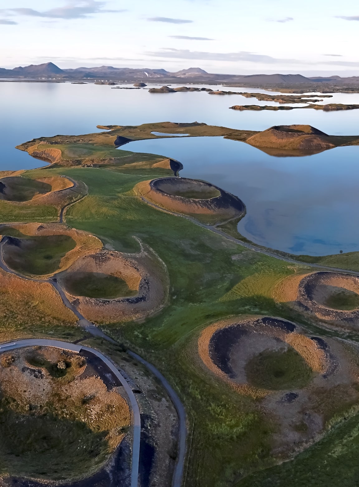 Lake Myvatn is a volcanic lake in Iceland.